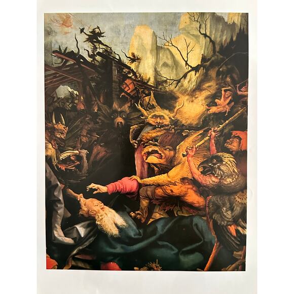 Grunewald, Temptation of St Anthony, Painting, Art Print, ~ 250802-WH 350 H - Picture 2 of 2